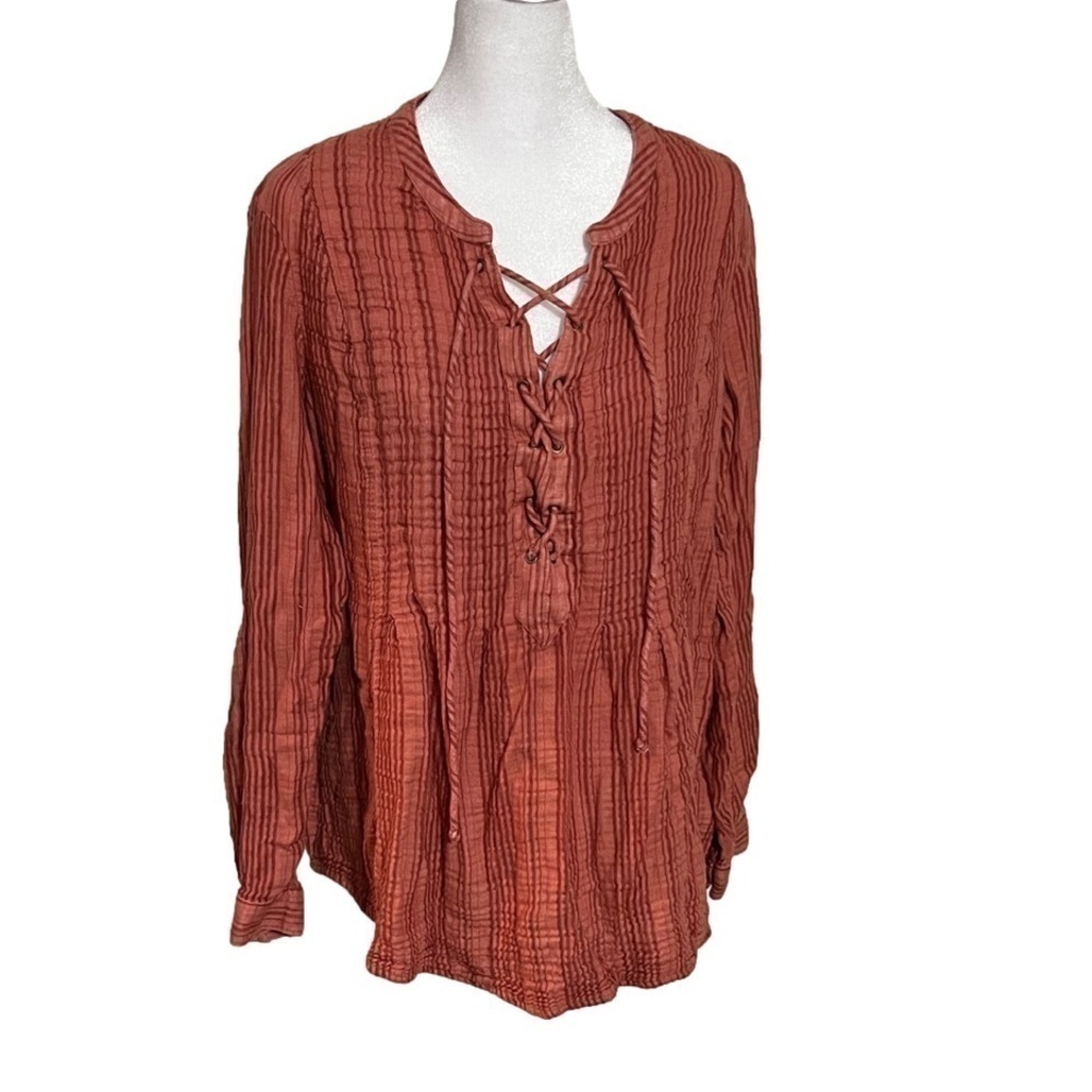 VINTAGE America Corset Front Long Sleeve Missy Women’s (Sz L)